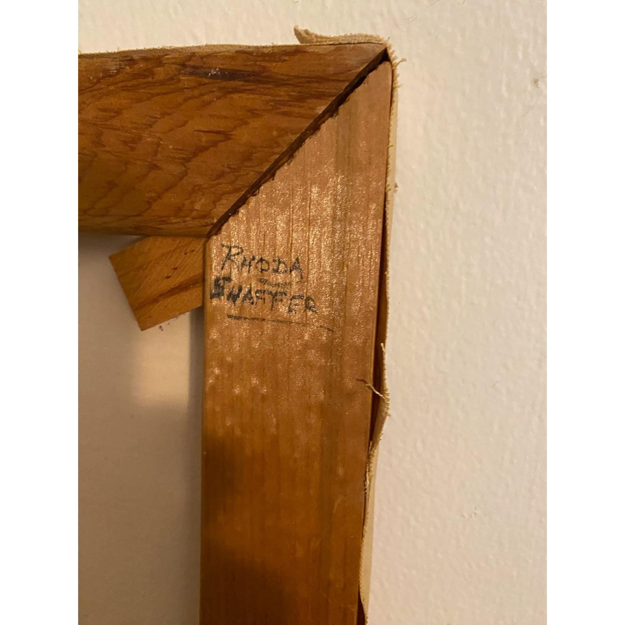 1971 "Mother Morning" Madonna & Child Painting by Rhoda Swaffer Earth Tones Tags