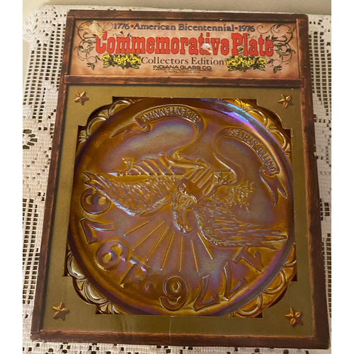 1976 American Bicentennial Plate | Indiana Glass Eagle | America250 Era | NIB