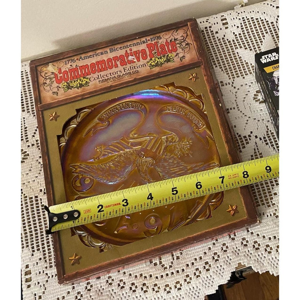 1976 American Bicentennial Plate | Indiana Glass Eagle | America250 Era | NIB