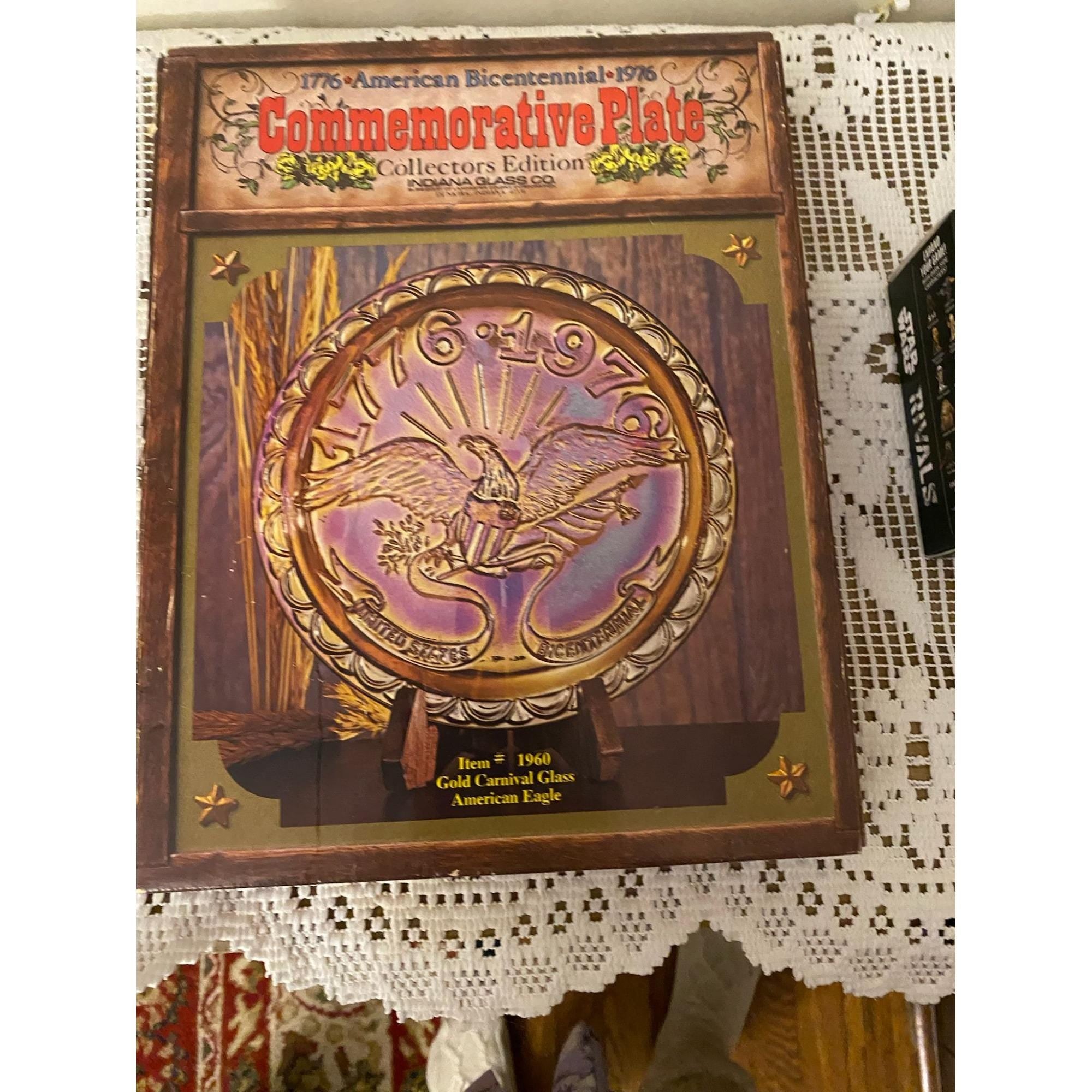 1976 American Bicentennial Plate | Indiana Glass Eagle | America250 Era | NIB