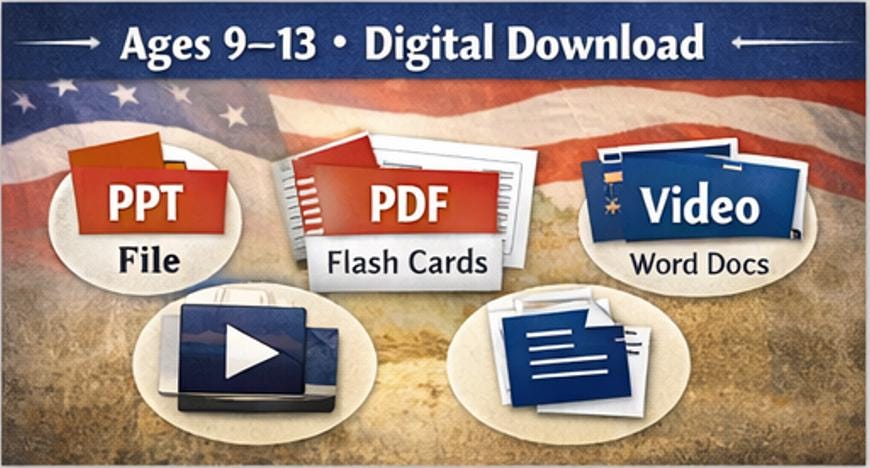 America250 U.S. History Bundle | Visual Timeline, Flash Cards, PPT & Video | Ages 9–13