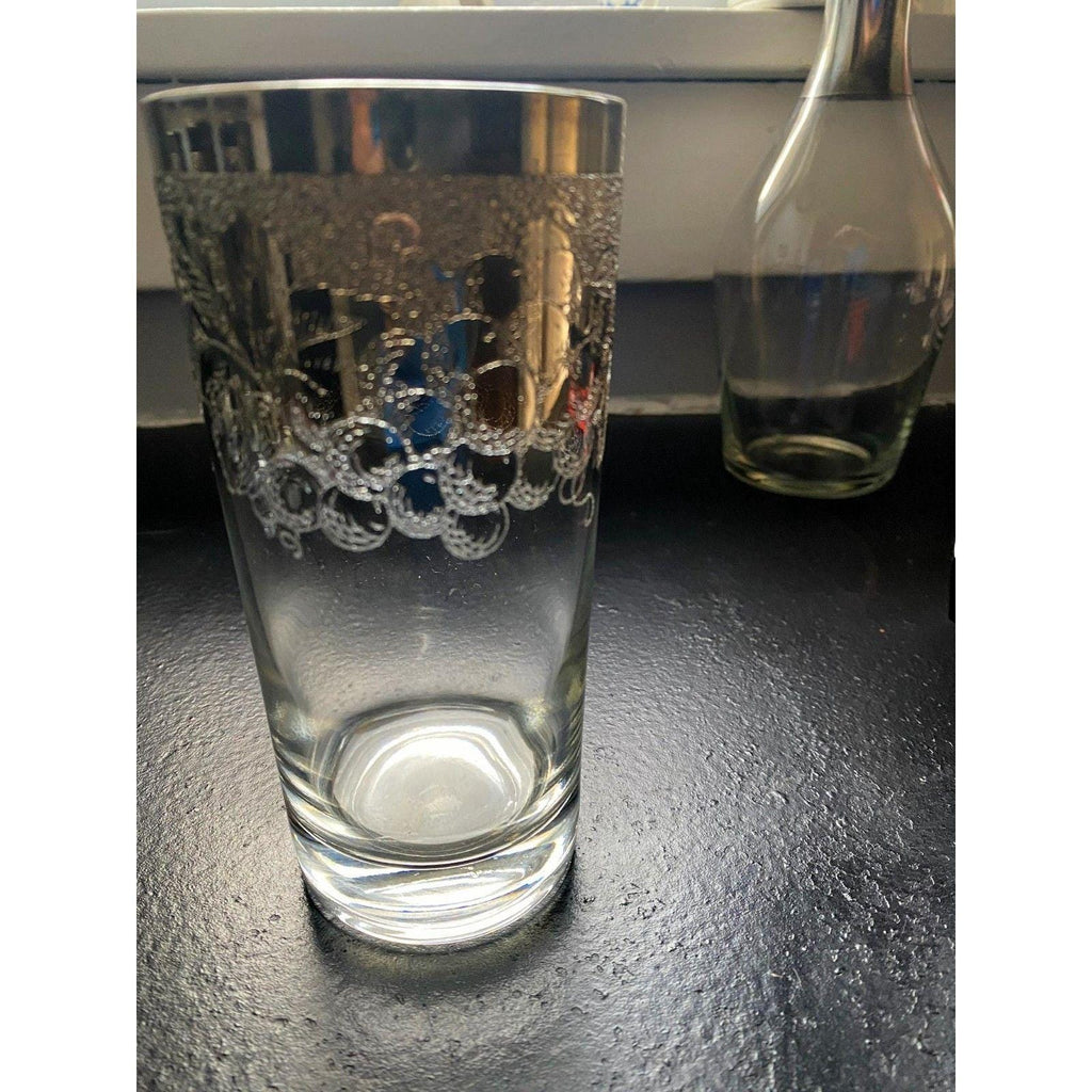 6 MCM Dorothy Thorpe Silver Fade Grape Highball Glasses - Vintage Barware